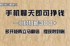 <font color='#8a2900'><b>（14312期）手机聊天即可赚钱，一小时狂薅300+！多开矩阵立马翻倍，提现秒到账！（...</b></font>