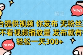 <font color='#8a2900'><b>（14317期）平台提供视频 你发布 无粉丝要求 不看视频播放量 发布就有钱 轻松一天300+</b></font>
