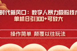 <font color='#73008a'><b>（14304期）AI+时代新风口：数字人暴力吸粉技术，单机日引300+可放大 操作简单  颠...</b></font>